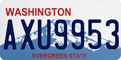 WA license plate AXU9953