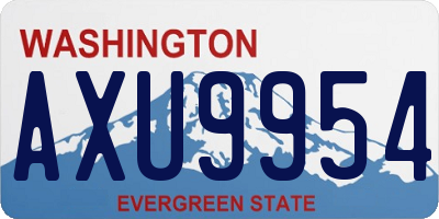 WA license plate AXU9954