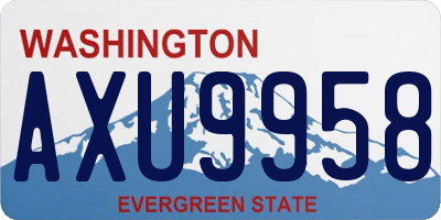 WA license plate AXU9958