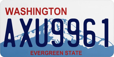WA license plate AXU9961