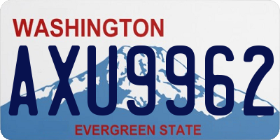 WA license plate AXU9962
