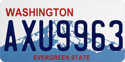 WA license plate AXU9963