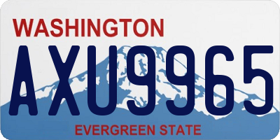 WA license plate AXU9965