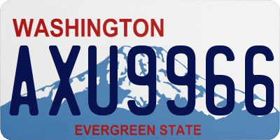 WA license plate AXU9966