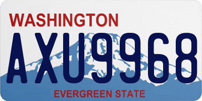 WA license plate AXU9968