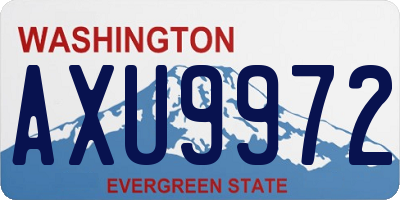 WA license plate AXU9972