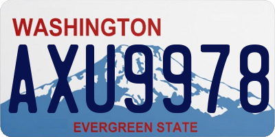 WA license plate AXU9978