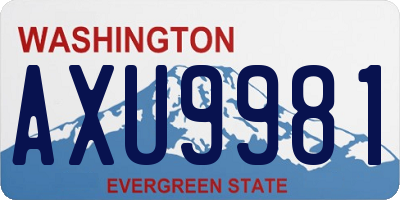 WA license plate AXU9981