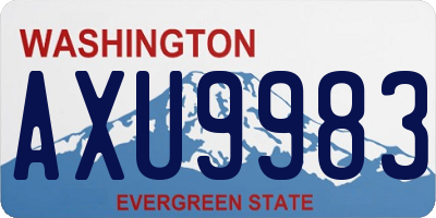 WA license plate AXU9983