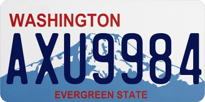 WA license plate AXU9984
