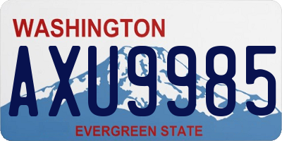 WA license plate AXU9985