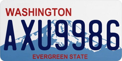 WA license plate AXU9986