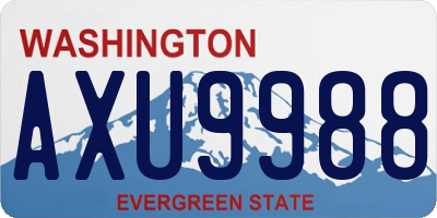 WA license plate AXU9988