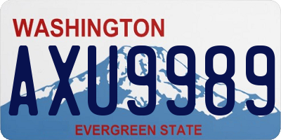WA license plate AXU9989