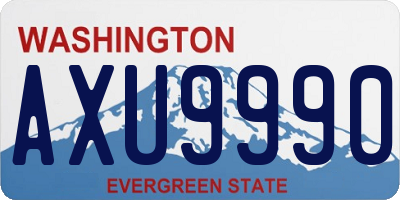 WA license plate AXU9990