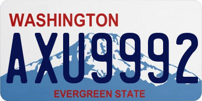 WA license plate AXU9992