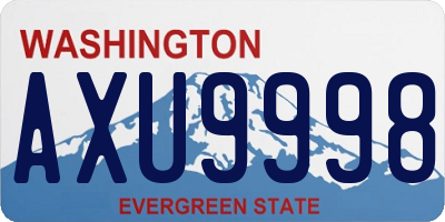 WA license plate AXU9998