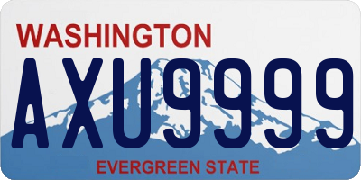 WA license plate AXU9999