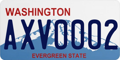WA license plate AXV0002