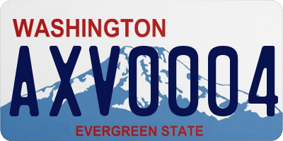 WA license plate AXV0004