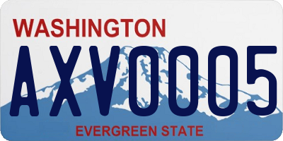 WA license plate AXV0005