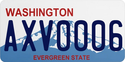 WA license plate AXV0006