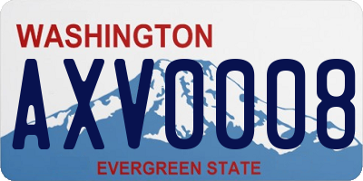 WA license plate AXV0008