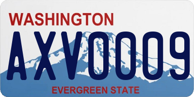 WA license plate AXV0009