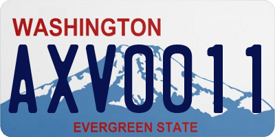 WA license plate AXV0011