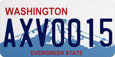 WA license plate AXV0015