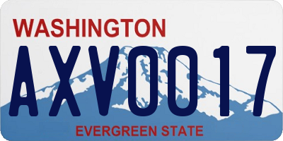 WA license plate AXV0017