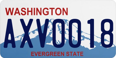 WA license plate AXV0018