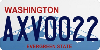 WA license plate AXV0022