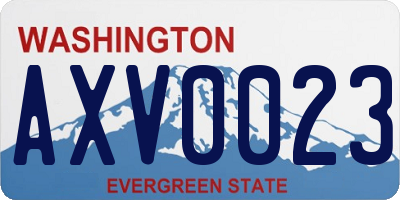 WA license plate AXV0023