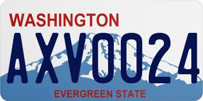 WA license plate AXV0024