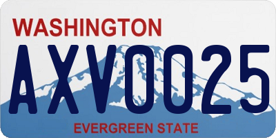 WA license plate AXV0025