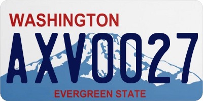 WA license plate AXV0027