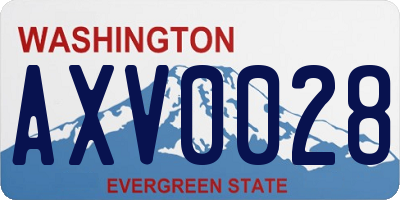 WA license plate AXV0028