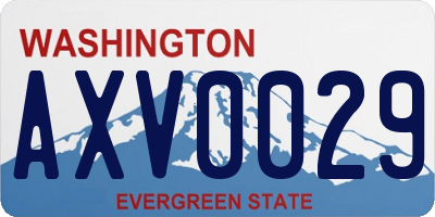 WA license plate AXV0029