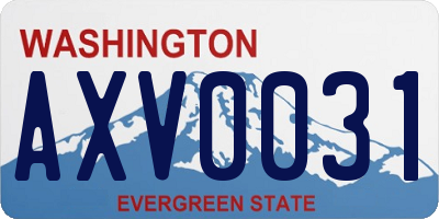 WA license plate AXV0031