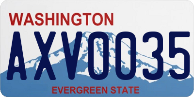 WA license plate AXV0035