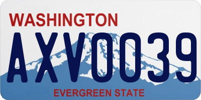 WA license plate AXV0039