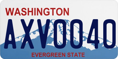 WA license plate AXV0040