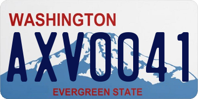WA license plate AXV0041
