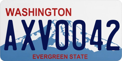WA license plate AXV0042