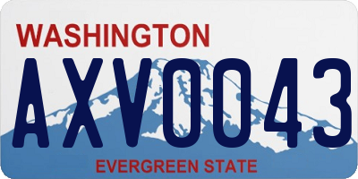 WA license plate AXV0043