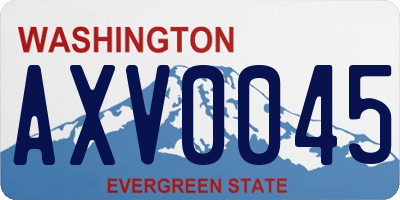 WA license plate AXV0045
