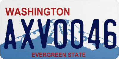 WA license plate AXV0046