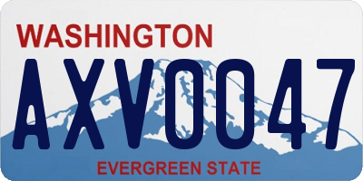 WA license plate AXV0047