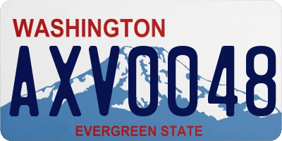WA license plate AXV0048